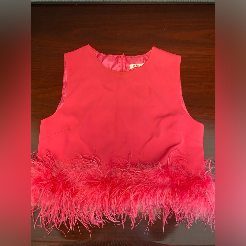 Pink feather top